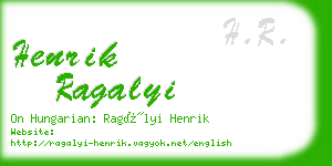 henrik ragalyi business card